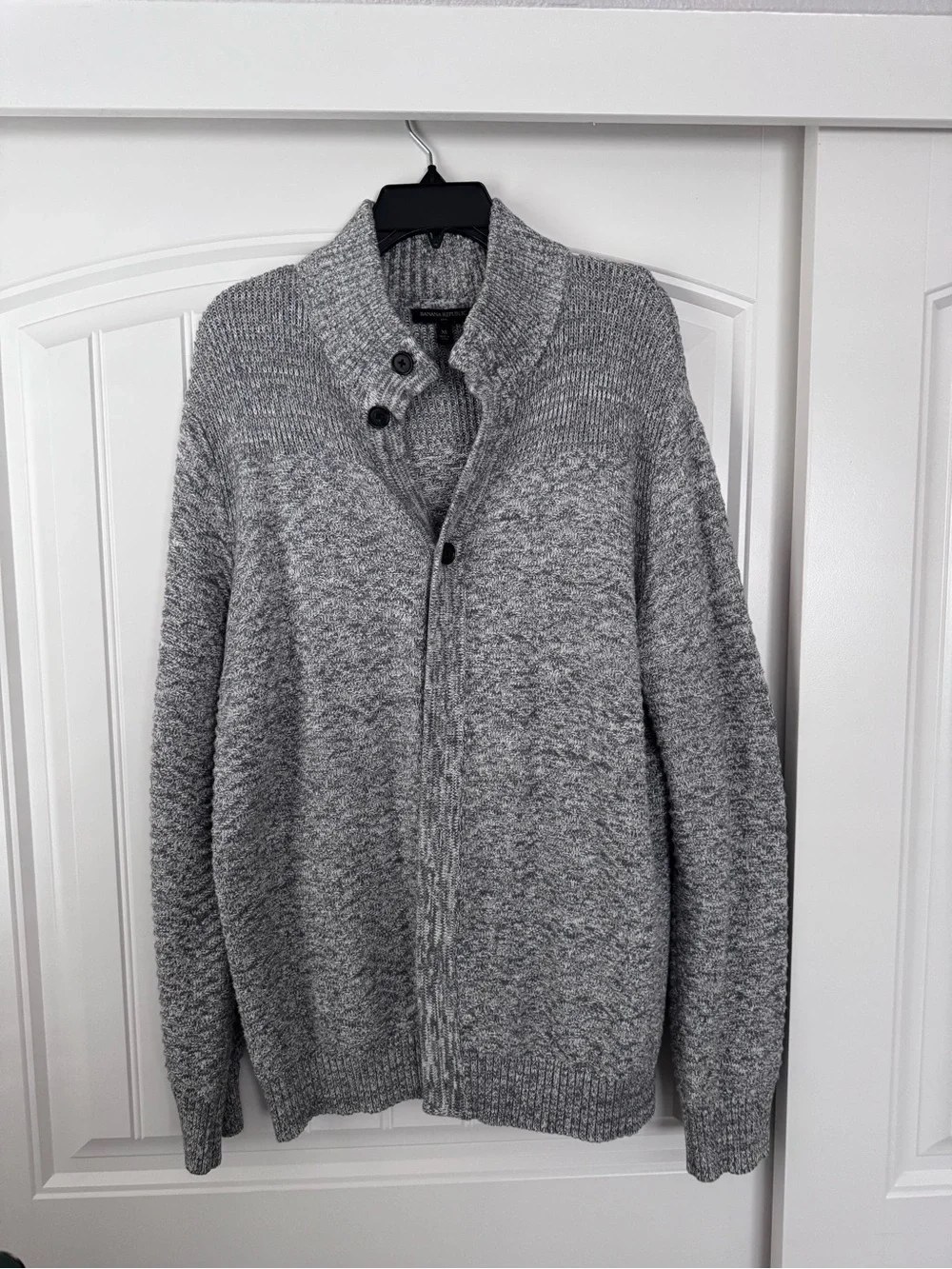 Banana Republic Men's Gray button-Up Shawl Collar Cardigan